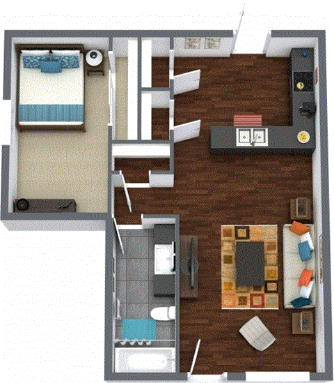Island Villas 1 Bedroom Floor Plan